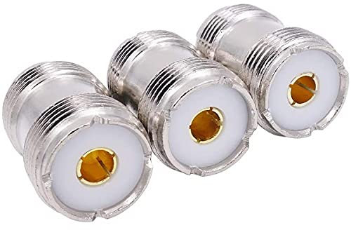 Greluma 3 Piezas PL-259 UHF Hembra a UHF Hembra Adaptador de Cable Coaxial S0-239 UHF Doble Conector Hembra Enchufe