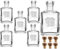gouveo 6er Set 250 ml Glasflaschen Cube mit Gravur Geschenk und Korken (HGK) - Leere Flaschen für Weihnachten - Kleine Flaschen zum Verschenken