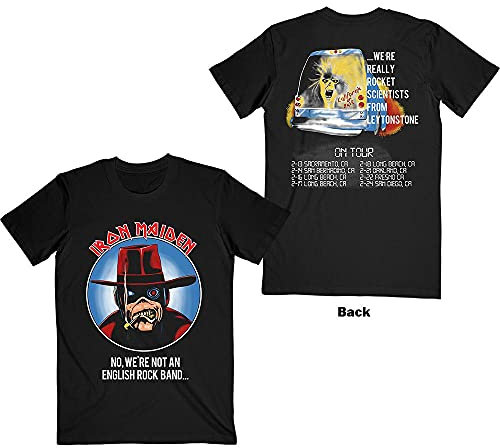 Iron Maiden T Shirt Not an English Rock Band Tour Official Mens Black XXL