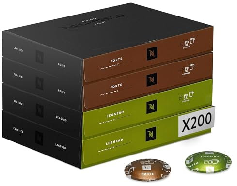 Nespresso Professionnel - Assortiment Espresso - 200 Capsules de Café (4 boîtes de 50) - Adapté aux Professionnels