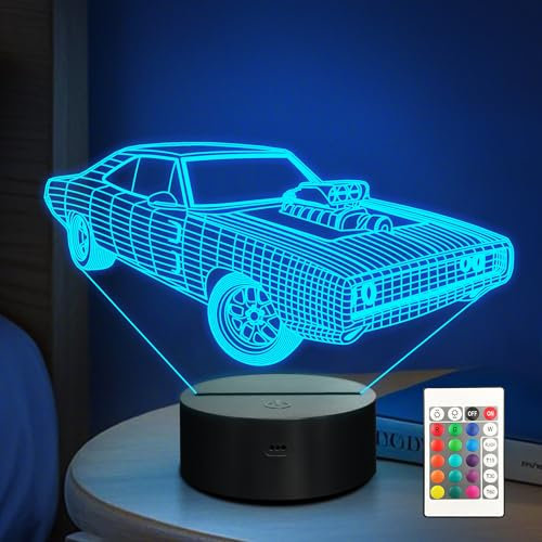 Anywin Classic Muscle Car Gifts for Men, Sports Drift Car Night Light, Vintage Cars Led Light with Remote Control for Table Decor, Gifts for Birthday, Xmas, Office for Him, Boys, Dad, Husband