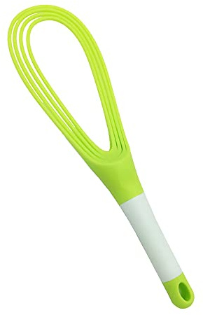 Frusta a torsione da 29 cm, in plastica a palloncino piatto da cucina, frusta spessa per frusta, frusta e frusta, verde