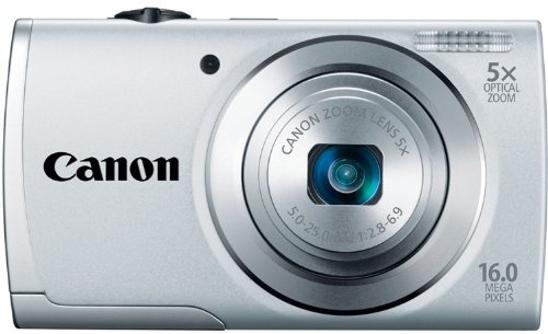 Canon PowerShot A2500 16MP Digital Camera with 5x Optical Image Stabilized Zoom with 2.7-Inch LCD Silver (Renewed)