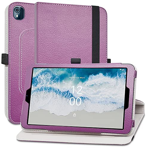 MAMA MOUTH Compatible with Nokia T10 Rotation Case,360 Degree Rotating With Cute Pattern Sleeve Cover for 8 Nokia T10,Purple