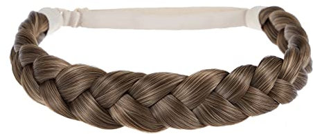 TOECWEGR Haarband Geflochten 3 Stränge Synthetisches Haar Geflochtenes Stirnband Klassisches klobig Elastisches Haarteil Damen Beauty Accessoires (Hellbraun)