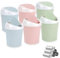 QLFJ-FurDec 6 Piezas Mini Papelera Escritorio, Papelera Sobremesa con Tapa Abatible y 12 Rollos de Bolsas, 10x12x17cm Papelera de Mesa para Hogar, Oficina, Mesa del Tocador (Azul, Rosa, Verde)