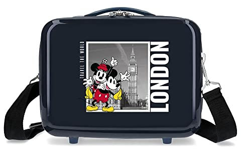 Disney Mickey et Minnie Travel the World London Bleu Trousse de Toilette Adaptable 29x21x15 cms ABS Rigide 9.14L 0.8 kgs