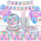 Yosiio Decoración Unicornio para Cumpleaños - Vajilla Desechable para 16 Invitados, Platos, Vasos y Mantel - Niña