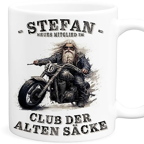 Club der alten Säcke 40 alter Sack Tasse Motorrad personalisiert Geschenk zum 40. Geburtstag Mann lustiges Geburtstagsgeschenk Kaffeetasse Biker (40)