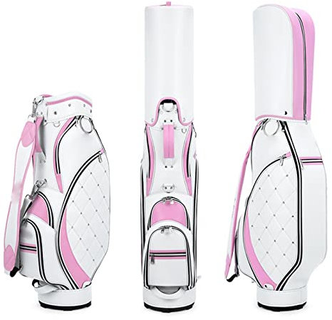 Golfschlägertaschen, Damen-Golftasche, leichte Golfschlägertasche, 2 Farben zur Auswahl, wasserdichte Balltasche aus Stoff, verschleißfest (Farbe: Pink)