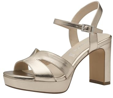 Tamaris Damen Heeled Sandals Synthetik, metallic, 36 EU