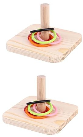 POPETPOP 2 Sätze Kauspielzeug Spielzeug Zum Stapeln Von Ringen Vogel-Intelligenz-Spielzeug Lernspielzeug Für Papageien Papagei Interaktives Spielzeug Holz Haustier Vogel Hölzern Intelligent