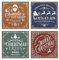 ARTFAVES® Schilder Set - Vintage Weihnachten Bunt | Weihnachtsdeko Shabby Chic Vintage Holzbilder Collage Wandbilder | Größe: 19 x 19 cm