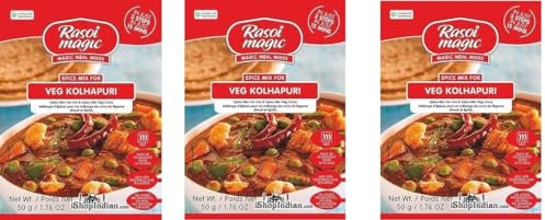 Rasoi Magic Seasoning Spices Masala Powder (45 Gram) - Curry Mix Masala Recipe Casserole Herbs - Aromatic & Enhances Flavor of Meal (Veg Kolhapuri, Pack of 3)