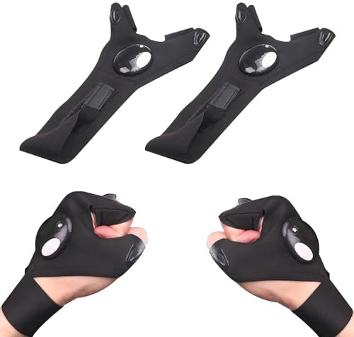 NyxSeat 1 Stück beleuchtete Handschuhe, Angelhandschuhe, verstellbar, geeignet für Camping und Outdoor-Aktivitäten, Angelzubehör, Papa-Geschenke, lustige Geschenke für Männer