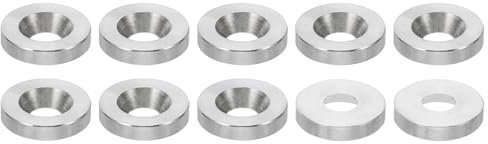 PATIKIL Rondelle a Testa Svasata M3, 10pz Diametro 10mm Altezza 2mm in Acciaio Inossidabile 304 Svasato Rondella Bullone Testa Svasata Rondelle Acciaio per Costruzione Industriale