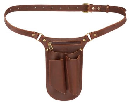 Tourbn TOURBON Cinturón de herramientas de jardín de cuero genuino para hombres y mujeres, bolsa de Gandening, organizador de floristería, bolsa de jardinero