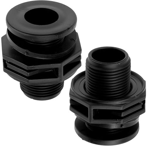 AERZETIX - C74997 - Juego de 2 Racores Conectores de Tanque de Agua - 3/4'' Rosca Exterior - con Junta en Caucho - depósito Barril de Lluvia irrigación riego - en Polipropileno