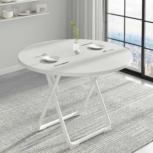ZYBOWAYL Gartentisch Rund φ60/70/80cm Tragbare Klapptisch Klappbar Balkontisch Modern-Design Couchtisch Kleiner Esstisch Minimalistisch Laptoptisch mit Metallbeinen für Indoor Outdoor(Color:B,Size:80x