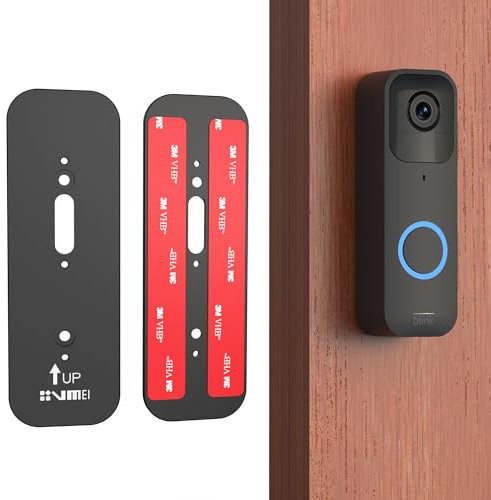 VMEI Blink Türklingelhalterung, selbstklebende Türhalterung für Blink-Video-Türklingel, kein Bohren, Halterung für Blink-Türklingel, schwarzes Aluminium
