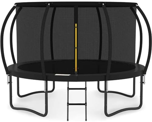 Trampoline Accessories 10FT Trampoline With Enclosure - Recreational Trampolines With Ladder, Outdoor Trampoline trampoline parts(10FT Black)