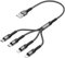 RAVIAD Multi Charger Cable, 4 in 1 Charger Cable 3A USB Fast Charging Cord Nylon Braided with Micro USB Type C Lightning Cable Connector for iPhone, Android Samsung Galaxy, Huawei, LG-Grey [50CM]
