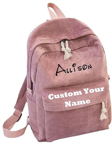 hadefa Individueller Rucksack, personalisierter Laptop-Rucksack mit Stickerei-Namen/Text für Kinder, Style1, custom