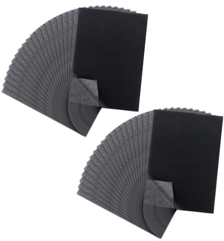 ASelected 200 Blatt schwarzes Transferpapier, A4 Kohlepapier, Kohlepapier zum Nachzeichnen, A4-Transferpapier, schwarzes Graphit-Transparentpapier für Metall, Glas, Schnitzerei, DIY-Holzverbrennung