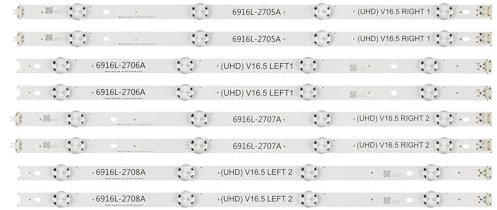 AXTGBHL 5set = 40PCS Led-hintergrundbeleuchtung Streifen Fit for LG 49 Zoll TV 49UH603V 49UH620V LC490DGE 6916L-2705A 6916L-2706A 6916L-2707A 6916L-2708A