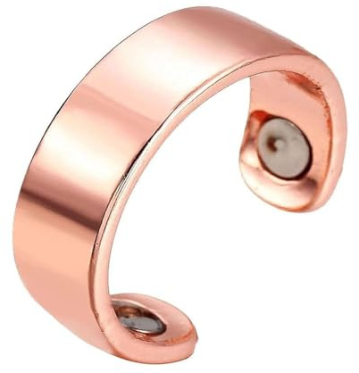 Czticle Copper Mag Prostate Therapy Ring, Prostate Therapy Ring, Adjustable Blood Glucose Control Ring, Elegant Titanium Magnetic Therapy Ring, Sporty Copper Ring for Fingers Thumb (rose gold)