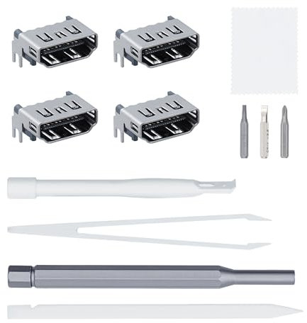 Tolesum 4 pezzi porta HDMI per PS5, connettore di ricambio per interfaccia presa a porta HDMI per PS5 Digital Edition/UHD con strumenti di installazione