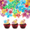 50 Stück Essbare Blumen für Torte, Tortendeko Blumen Essbar Reispapier, Bunt Esspapier Blumen für Hochzeit, Geburtstag Party, Cupcake, Kuchen Dekorationen, Taufe