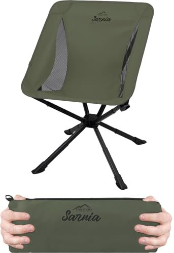 normani Ultraleichter Campingstuhl Faltstuhl Klappstuhl - Anglerstuhl mit kleinem Packmaß und Packtasche - Getränkehalter verfügbar Farbe Khaki