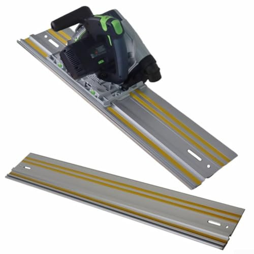 Circular Saw Guide Rail, Aluminum Alloy Track Saw Guide, Guide Rails Designed for Circular Saws Enhances Project Accuracy, Reusable Woodworking Track System with Clamp Options (400mm)