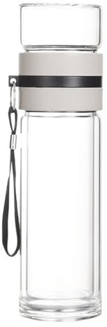 Teeflasche mit Sieb Trinkflasche mit Sieb und Seilgriff, Fruchtflasche To Go | Tragbare Trinkflasche mit einem auslaufsicheren Deckel, ideal für Tee
