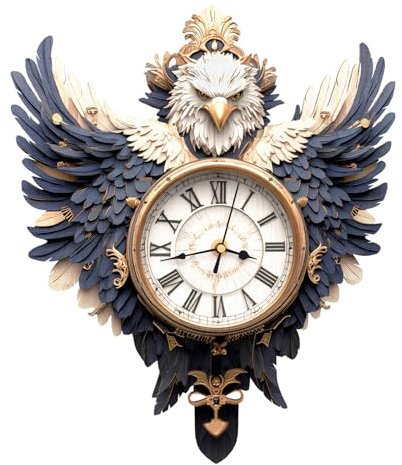 Cutywood 3D Holzpuzzle Erwachsene, Adler Uhr 3D Puzzles Mit funktionaler Uhr (32,9cm*38,4cm), Schreibtisch/Wand Wohndeko, Geschenke für Freunde/Familien Spieleabend