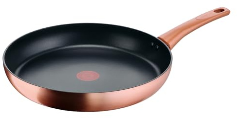 Lagostina Rosé, Padella Antiaderente Ø 32 cm, Colore Oro Rosa | Rivestimento Titanium, Indicatore di Calore Thermo-Signal, Manico Rivettato, Compatibile con Induzione