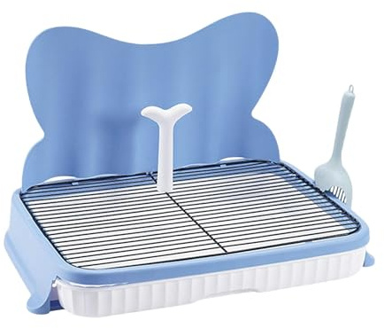 PawwJoy Hundetoilette, auslaufsicher, mit Harnsäulenschutz, leicht zu reinigen, für kleine und mittelgroße Hunde, 57 cm, Blau, 18 mm