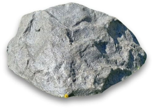 Taidekivi Abdeckfelsen Ø 78cm Grauer Granit (TK70G1) | Künstlicher Hohlstein zur Schachtabdeckung & Septiktank-Tarnung | Oberfläche aus Natursteingranulat | Frostsicher & Wetterfest