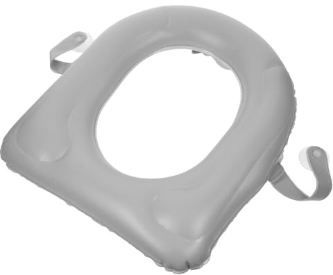 BIUDECO Inflatable Portable Toilet Seat Cushion with Suction Cups for Seniors PVC Raised Commode Pad for Bedside Potty Chair Travel-Friendly Riser for Elderly Safety and Pressure Relief