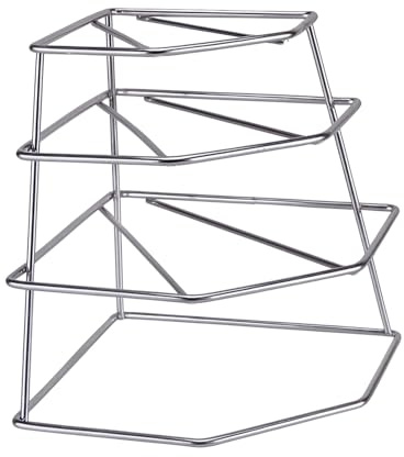 Thrink 4 Tier Corner Plate Rack Heavy Duty Kitchen Cupboard Storage Shelf Organiser Space Saving Dish Rack Stand for Plates Bowls Dishes Compact Countertop Cabinet Organiser (Chrome)