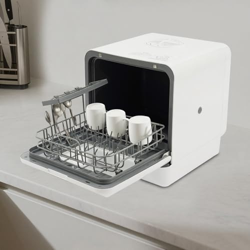 WFIETN - ‎Geschirrspüle, Tragbarer Kleine Tischspülmaschine mit 6L Kapazität Wassertank, 1100W 220V-240V Freistehen Geschirrspüler, für Kleine Häuser Wohnungen, Wohnheime, 52db Geräusch