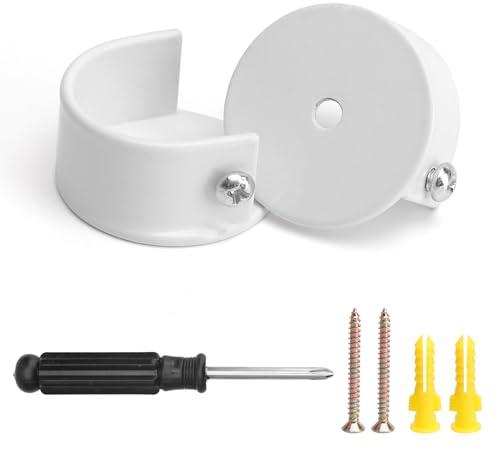 GZRXIOUS 2 Stück Rundrohr Halterung Gardinenstangenhalter 28mm Gardinenstange Halterung Metall Vorhangstangenhalter Wandhalterung Stangenhalterung für Vorhänge, Bäder, Schränke mit Schrauber Weiß