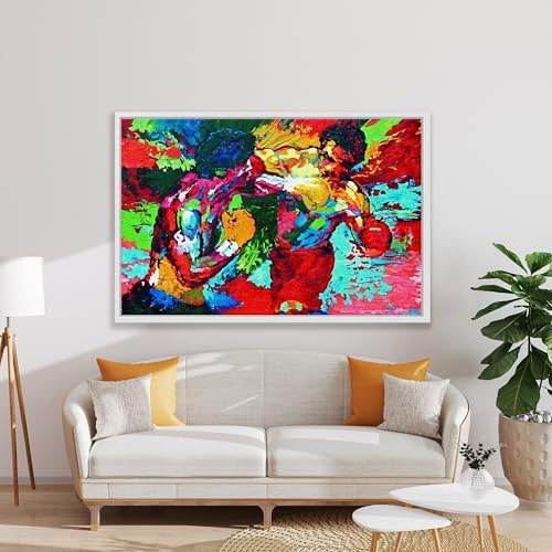 LMYCHENG Poster und Drucke, Rocky Balboa vs. Apollo Wandbild, Farbenfrohes Ölgemälde, Klassisches Leinwandbild, Wanddekoration (60x80cm/Rahmenlos)