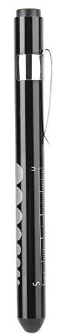 Pilipane Medidor de pupila portátil Pluma Antorcha Linterna Gafas Accesorio Herramienta de optometría Metal profesional Negro 5.2x0.5in para médicos oculistas Estudiantes de enfermería