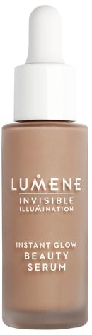 LUMENE Invisible Illumination Instant Glow Beauty Serum | 300 Shade | Gesichtsmake-up & aufhellendes Serum | Leichte, aufbaubare Deckkraft | Vegan | 30 ml