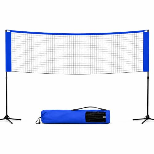3,1 m faltbares Badmintonnetz - mit Tragetasche und höhenverstellbarem Ständer 107/105/150 cm Nylon Federballnetz für Federball Badminton Tennis Volleyball Beachvolleyball einfach auf- und abbaubar