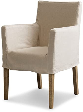Loberon Stuhl Longhill, abnehmbare Husse, dezenter & Zeitloser Chic, klares Design, Sitzmöbel, Esszimmerstuhl, Eichenholz, Schaumstoff, leinen