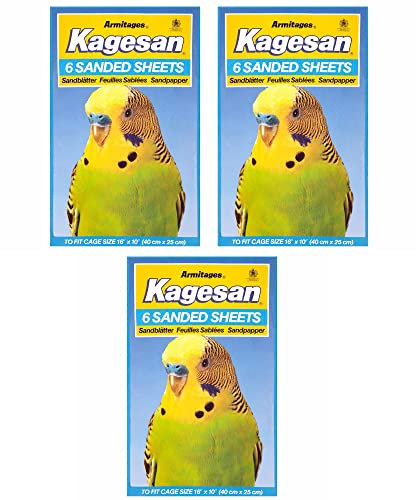 Kagesan SANDBLECH für Vogelkäfig sandsheet 40 cm x 25 cm – blau – 6 Stück Vogelkäfig rutschsicher Blatt – Krallenpflege