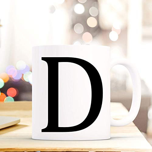 ilka parey wandtattoo-welt® Tasse Becher mit Buchstabe D Geschenk mit Buchstabenmotiv Kaffeetasse Buchstabentasse mit großem D Kaffeebecher ts803